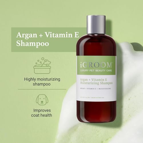 iGroom Argan+Vitamin E Dog Shampoo, Groom Like a Professional, Enhanced Cleaning Power, Recommended pH Balance, Made in USA, Gallon (Pack of 2)