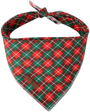 Lionet Paws Cotton Christmas Dog Bandanas, Small (Pack of 1), Small, Red