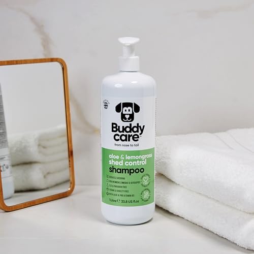 Shed Control Dog Shampoo by Buddycare | Aloe & Lemongrass Scented | with Aloe Vera and Pro Vitamin B5 (33.8oz)