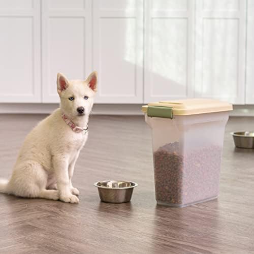 IRIS USA Dog Food Storage Container, Up to 13 lbs, Almond