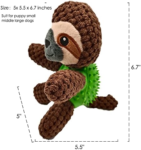Squeaky Dog Toys, Interactive Durable Plush Pet Toys,Food Dispensing Toy,Funny Rubber Chew Puzzle Toy for Puppy Middle Large Dogs