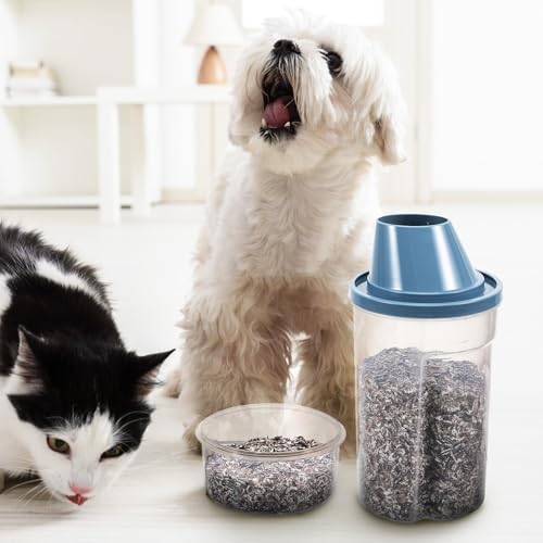 TEHAUX 2pcs Airtight Dog Food Storage Container with Lid 1000ml Small Gray-blue Vacuum Sealed, 2-Pack, 1000ml, Gray