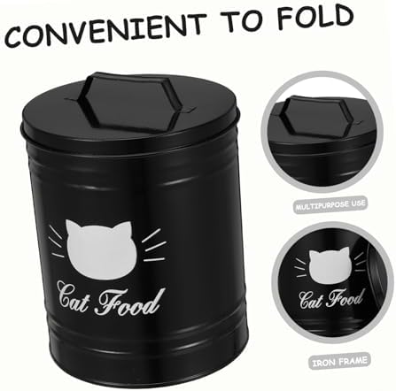 INOOMP Airtight Metal Canister for Pet Food Convenient with Moisture Protection Versatile Storage for Dogs and Cats Use