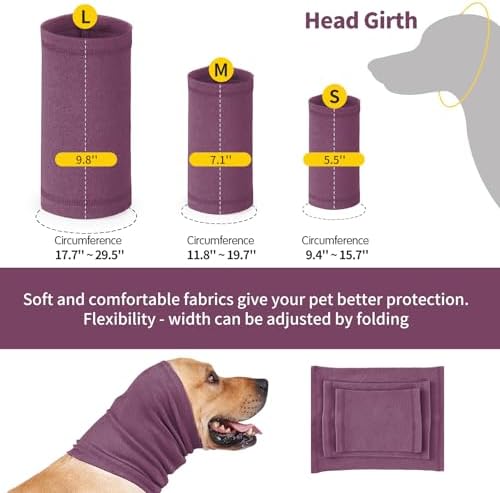 Nanaki Dog Calming Hoodie Ear Wraps for Dogs,Ear Protection for Fireworks | Ear Muffs Dog Warp Anxiety Relief, Dog Hematoma Wrap,Pet Head Protection Head Cover for Bath,Grooming and Force Drying,Storms