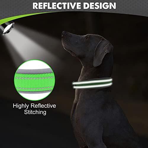 Joytale Reflective Dog Collar for XLarge Dogs with Wide Padding, Green
