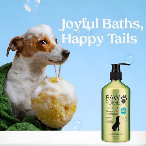 PAWFUME Dog Shampoo and Conditioner, Blue Ribbon, 4-Pack | Probiotic pH-balanced formula nourishes, detangles and deep cleans for silky coat, Puppy Shampoo and Conditioner