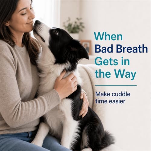 Dog Dental Chews for Bad Breath, 60 Soft Chicken Chews