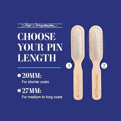 Chris Christensen 20 mm Oblong Pin Dog Brush, Stainless Steel, Brown