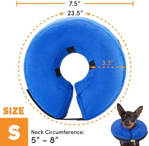 2 Packs Blue Medium and Small (Post-Operative Soft Protection Recovery Dog Collar, Anti-Biting and Scratching Small/Medium/Large Dogs/Cats Adjustable Elizabethan Collar)