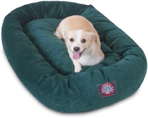 Majestic Pet Micro Velvet Calming Dog Bed, 32 Inch Medium, Washable, Marine