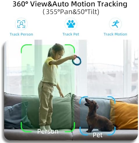 Rraycom 4Pack Indoor Wired Security Camera, Baby & Pet Monitor,2.5K Video
