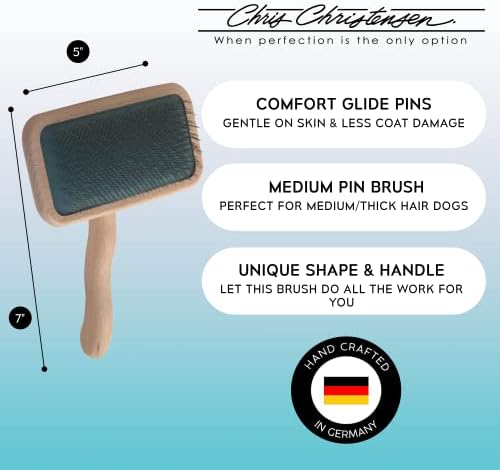 Chris Christensen Detangle and Finishing Bundle: Ice on Ice Detangler - Adds Elasticity & Strength, Mark III Slicker Brush with Stainless Steel Pins