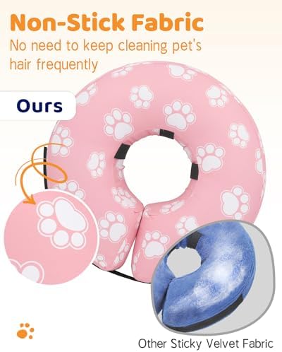 Supet Inflatable Dog Cone Collar Alternative After Surgery, Doggie Neck Donut Collar Recovery E Collar for Neuter, Soft Dog Cone for Small Medium Large Dogs