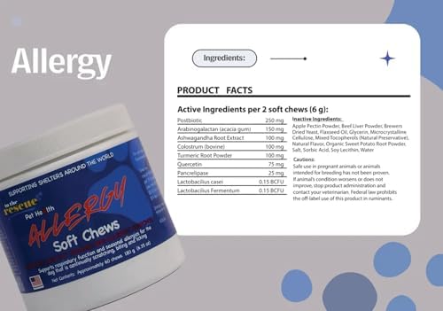 to The Rescue Dog Allergy Relief - Supports Respiratory Funtion and Seasonal Allergies for Dogs that are Continually Scratching, Biting and Licking - 60 Chews