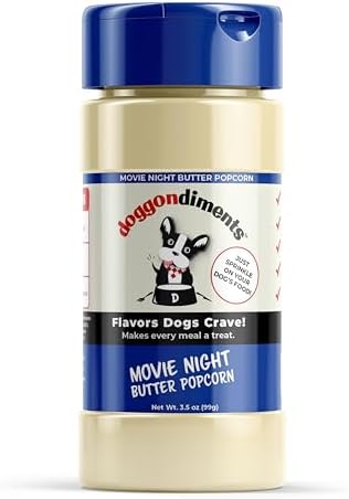 Movie Night Butter Popcorn Dog Food Topper, Fun People Food Flavors, Powder, Small & Large Breeds, Made in USA
