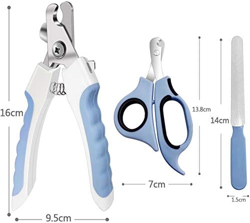 Pet Nail Clippers & Trimmers Set, Razor Sharp, Blue