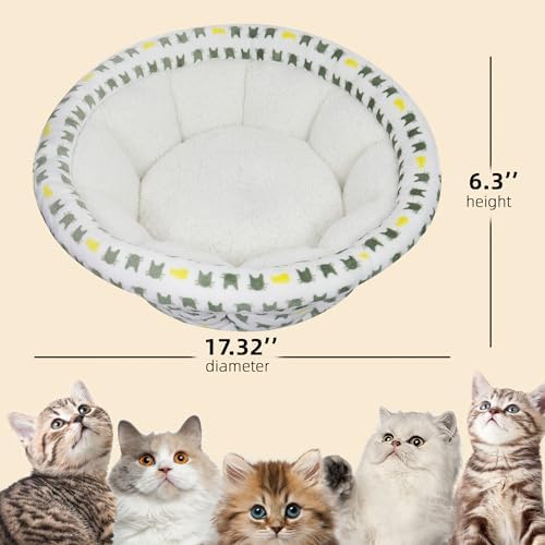 AIWIKIDE Super Soft Small Dog & Cat Bed, Anti-Anxiety Puppy Cuddler, Cozy Round Fluffy Plush Pet Bed, Machine Washable Faux Fur Donut Cuddler