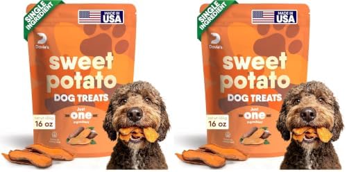 Davie's Sweet Potato Dog Treats - Healthy, Natural Dog Chews, Low Fat, 1 lb. Bag (Pack of 2)