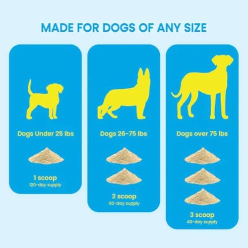 Dog Hip and Joint Supplement - with Vitamins, Glucosamine and Chondroitin | Pet Joint Supplement for Mobility and Health | 120 Scoops