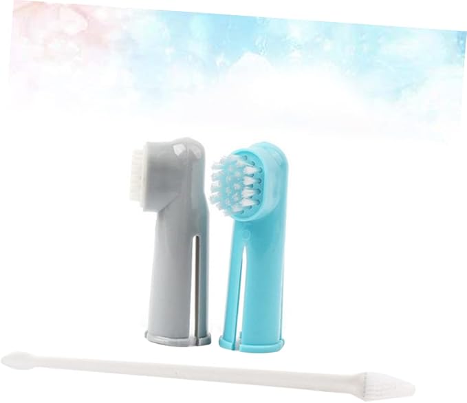 BESPORTBLE 2 Set Pet Toothbrush Set Finger Gloves for Dogs Cats Safe Pet Cleaning Kit