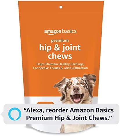 Amazon Basics Premium Dog Hip & Joint Supplement Chews with EPA and DHA, 60 Count (Previously Solimo)