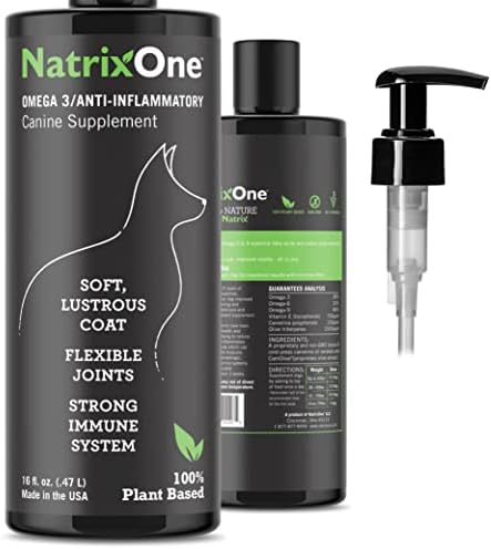 100% Pure Camelina Oil for Dogs, 16 oz - Dog Skin and Coat Supplement All-Natural Supplements, Support Hearts, Joints, Coats, Skin and Anti-inflammatory, Protective Care - Omega 3 by NatrixOne