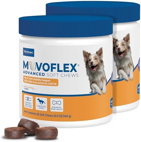 MOVOFLEX Advanced Soft Chews Hip and Joint Support Supplement for Medium Dogs -120 Count by Virbac