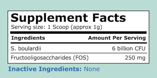 | S boulardii + FOS for Dogs and Cats | Probiotic and Prebiotic Powder | Support Gut Health, Diarrhea | 6 Billion CFU | 60g