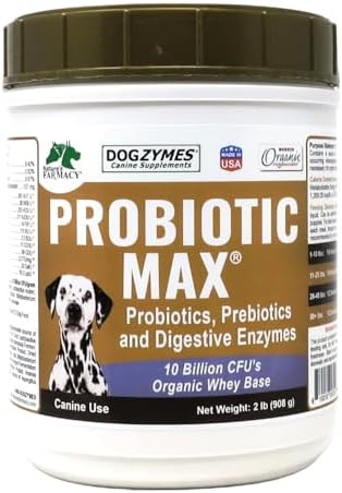 Dogzymes Probiotic Max -10 Billion CFU's Probiotics, Prebiotics, Digestive Enzymes (2 Pound)