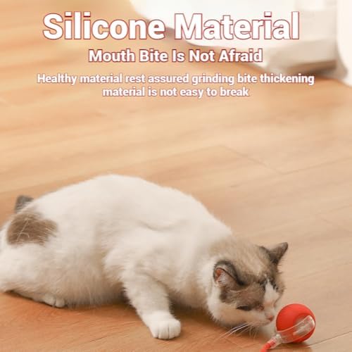 2026 New Dog Toy, Interactive Fast Moving Toys Balls with Birdsong, 360° Smart Automatic Rolling Electric Dog Ball Toy with Rope for Dogs and Cat Indoor Play (Red*2)