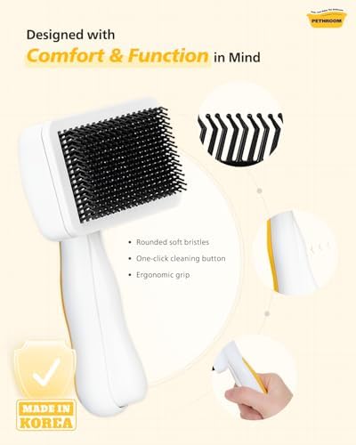 [PETHROOM] Bundle - Slicker Brush & Healing Brush Set | Coated Tips for Gentle Grooming and Deshedding & Soothing Silicone Grooming Tool