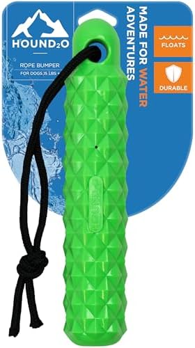 Rope Bumper Dog Toy - Floating Retriever Toy - Green Dog Bumper | Tough Durable Dog Toy, Floats, Training Toy, Indoor Outdoor Use