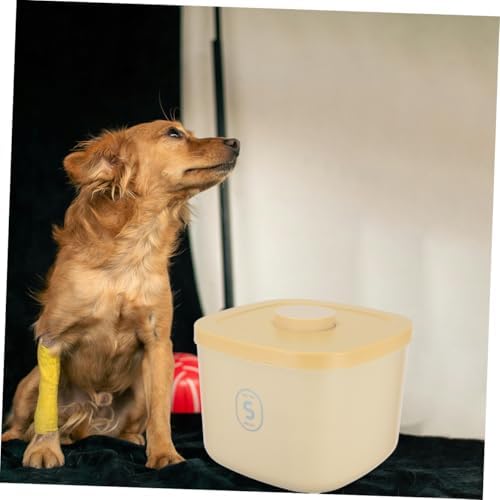 Large Capacity Vacuum Sealed Cat Dog Food Storage Container Airtight Plastic Food Holder for, Large, Yellow