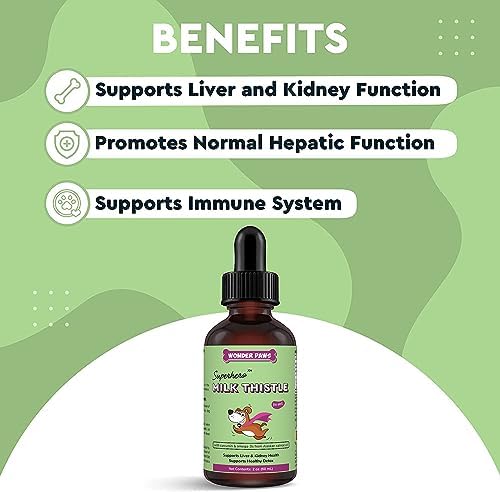 WONDER PAWS Melatonin Drops Plus Milk Thistle Drops - for Dog Stress Relief, Calming, Liver, Detox & Overall Wellness – Liquid Melatonin 2 Ounces - Milk Thistle 2 Ounces