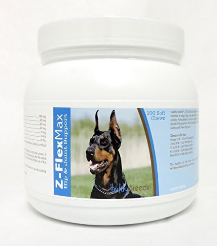 Healthy Breeds Doberman Pinscher Z-Flex Max Hip & Joint Soft Chews 100 Count, Brown