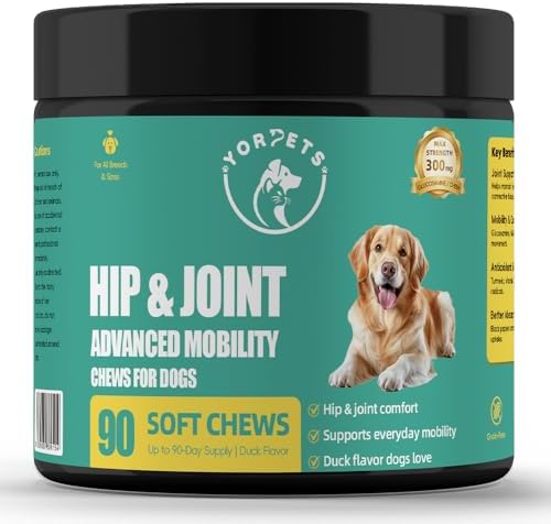 Hip & Joint Advanced Mobility Soft Chews for Dogs – Duck Flavor, 90 Soft Chews – Supports Everyday Mobility, Joint Comfort & Active Lifestyle for All Dog Sizes