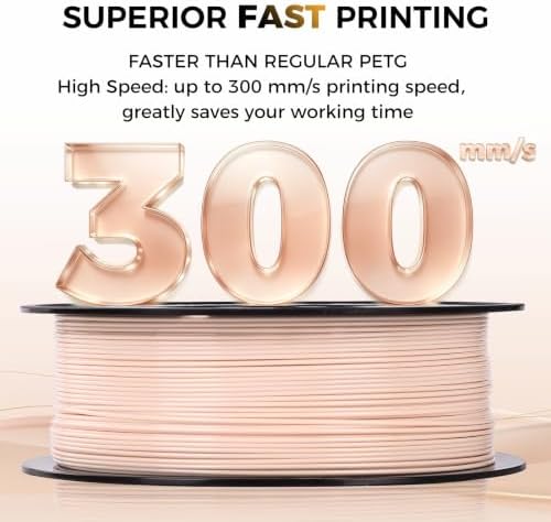Sovol 3D Printer Rapid PETG Filament 1.75mm 1KG (2.2lbs), High Precision, Strong Toughness, Wiring Tightness, Dimensional Accuracy +/- 0.03 mm, 3D Printing High Speed PETG Filaments, Skin