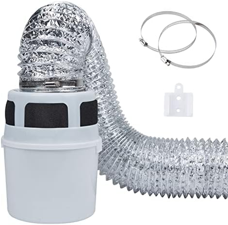 3 IN 1 Indoor Dryer Vent Kit Filter Bucket for Electric Dryer with 4-Inch by 5-Feet Proflex Duct (Silver)