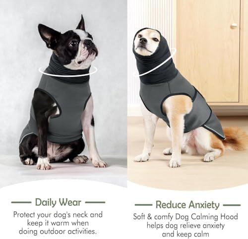 KOESON Reflective & Soft Dog Anxiety Vest with Ear Wraps for Thunderstorm