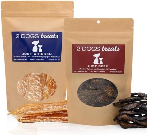 Just Chicken & Beef Jerky | 100% USA-Sourced, Single-Ingredient, Great for Sensitive Stomachs, Human-Grade USDA Chicken & Beef, Allergy-Friendly, High Value for Training, Small Batch