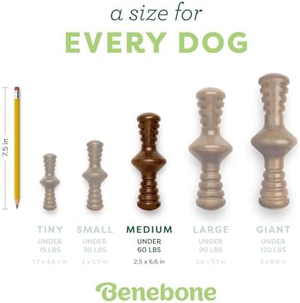 Benebone Zaggler Rolling Dog Chew Toy for Aggressive Chewers, Real Chicken, Made in USA, Medium