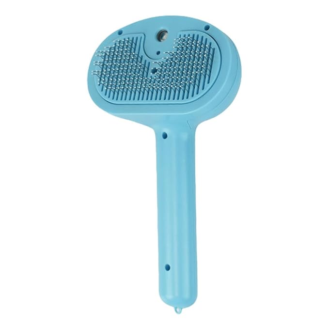 Cat Steamy Brush with Release Button Massage Grooming Rechargeable Spray Cat for Long and Short Hair Dogs and Cats (Blue)