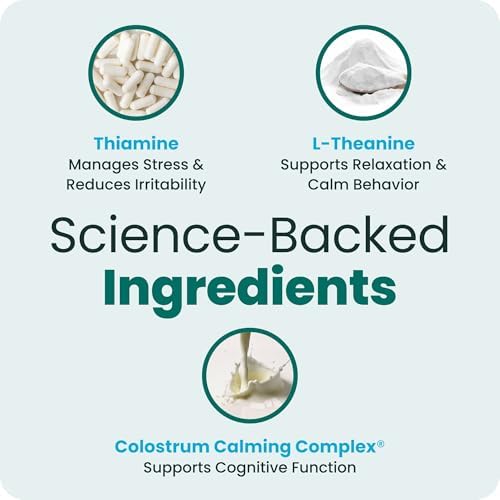VetriScience Calm & Confident Chews for Dogs, Bacon, 60 Count
