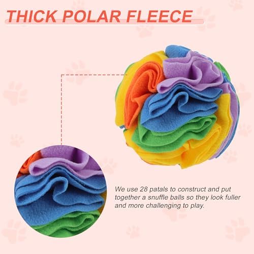 Snuffle Ball for Dogs, Interactive Dog Toys, Colorful, Small | Designed for Small Breeds and Puppies, Machine Washable