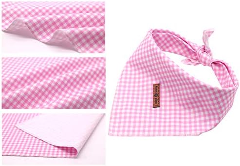 Lionet Paws Dog Bandana Washable Cotton Handkerchief Scarf Triangle Bandana for Small Medium Large, Small (Pack of 1), Small, Pink