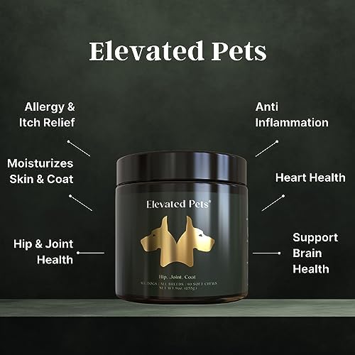Fish Oil for Dogs - Omega 3 Skin & Coat Supplement with Glucosamine, Chondroitin, MSM & Turmeric - Hip & Joint Support Chews, EPA/DHA Dog Vitamin for Allergy Relief, 90 Soft Chews
