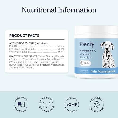 Pawfy Hip & Joint Supplement for Dogs - Omega 3 for All Breeds & Sizes