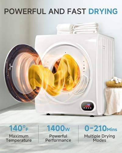 Feelfunn 3.5 Cu. Ft. Portable Clothes Dryer, 1500W Front Load