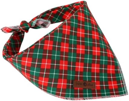 Lionet Paws Cotton Christmas Dog Bandanas, Small (Pack of 1), Small, Red