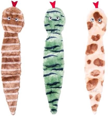 ZippyPaws Skinny Peltz No Stuffing Dog Toy Pack to Keep Them Busy - 18" | For Medium and Large Dogs, Squeaky Pet Toys, Unstuffed Chew Toys, Soft Plush Variety Pack, Desert Snakes